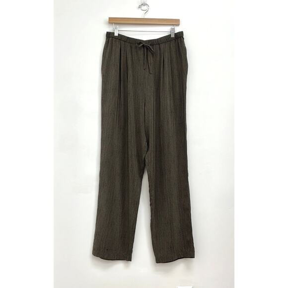 Silk Club Collection 100% Silk Drawstring Pull-on Loose Flowy Pants - Large - Picture 2 of 11